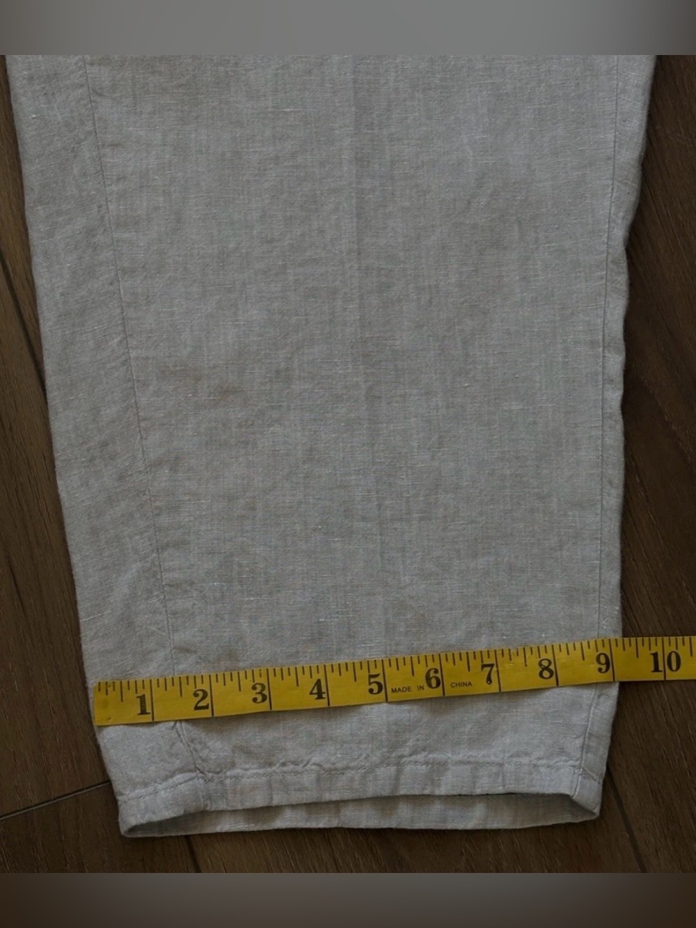 J. Jill Love Linen Pants Sz L Cropped Elastic Waist Neutral Lightweight Casual - Picture 8 of 8